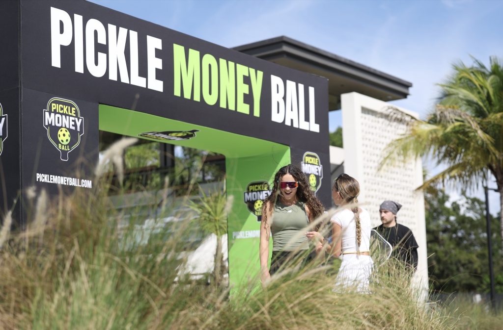 Players beside the Pickle Money Ball entrance arch at The Fort, Fort Lauderdale, during the East Coast Regional in October 2026